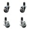 Service Caster 3'' Gray Poly Wheel Swivel 1-5/8'' Expanding Stem Caster Set 2 Brakes, 4PK SCC-EX20S314-PPUB-2-TLB-2-158 - alternate 1